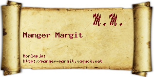 Manger Margit névjegykártya